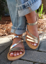 Load image into Gallery viewer, Handmade Greek Gold Leather Sandals
