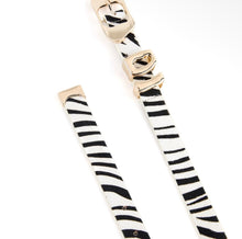 Load image into Gallery viewer, Zebra Print Molten Leather Belt
