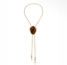 Load image into Gallery viewer, Tiger's Eye Bolo Statement Necklace
