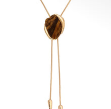 Load image into Gallery viewer, Tiger's Eye Bolo Statement Necklace
