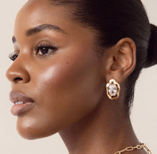 Load image into Gallery viewer, Gold Molten Crystal Studs
