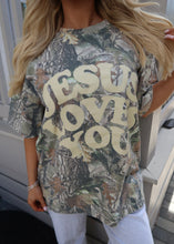 Load image into Gallery viewer, Jesus Loves You Oversized Camo Tee
