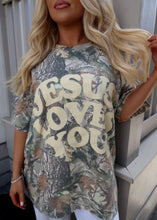 Load image into Gallery viewer, Jesus Loves You Oversized Camo Tee
