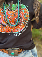 Load image into Gallery viewer, Callie Ann Stelter Thankful Pumpkin Black Tee
