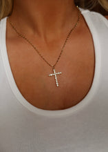 Load image into Gallery viewer, Gold Bezel Cross Necklace
