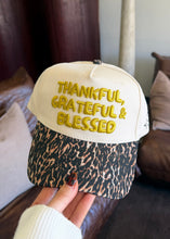 Load image into Gallery viewer, "Thankful Grateful &amp; Blessed" Leopard Trucker Hat
