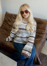 Load image into Gallery viewer, Andie Multi Striped Fuzzy Sweater - Olive
