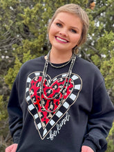 Load image into Gallery viewer, Be Kind Leopard Heart Sweatshirt
