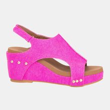 Load image into Gallery viewer, Melissa Color Pop Wedge – Slingback Denim Platform in 3 Bright Shades
