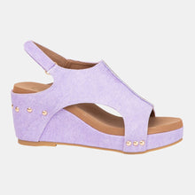 Load image into Gallery viewer, Melissa Color Pop Wedge – Slingback Denim Platform in 3 Bright Shades
