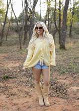 Load image into Gallery viewer, Butter Yellow Front Tie Sweater
