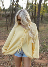 Load image into Gallery viewer, Butter Yellow Front Tie Sweater
