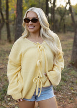 Load image into Gallery viewer, Butter Yellow Front Tie Sweater
