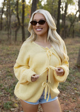 Load image into Gallery viewer, Butter Yellow Front Tie Sweater
