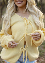 Load image into Gallery viewer, Butter Yellow Front Tie Sweater
