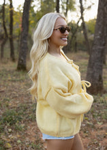Load image into Gallery viewer, Butter Yellow Front Tie Sweater
