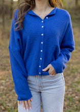 Load image into Gallery viewer, Piper Button Cardigan - Blue
