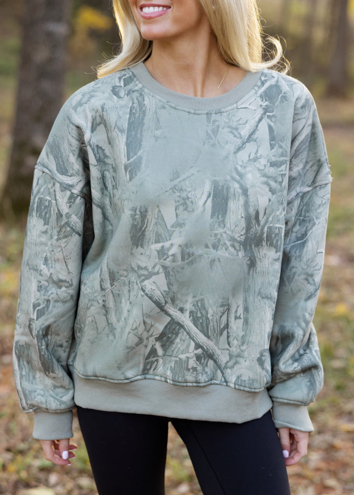 Sage Camo Crew Sweatshirt