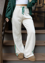 Load image into Gallery viewer, Cream &amp; Green French Terry Pants
