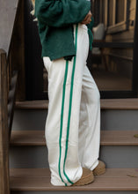 Load image into Gallery viewer, Cream &amp; Green French Terry Pants
