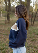 Load image into Gallery viewer, Winnie Navy &amp; Ivory Colorblock Sweatshirt
