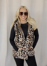 Load image into Gallery viewer, Metallic Gold &amp; Leopard Reversible Vest
