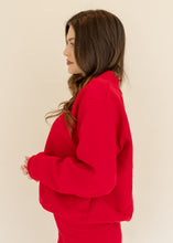 Load image into Gallery viewer, Bright Red Mockneck Sweatshirt
