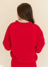 Load image into Gallery viewer, Bright Red Mockneck Sweatshirt
