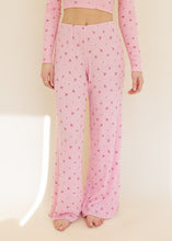 Load image into Gallery viewer, Pink Floral Print Pajama Lounge Set
