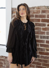 Load image into Gallery viewer, Laura Black Ruffled Romper Dress

