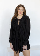 Load image into Gallery viewer, Laura Black Ruffled Romper Dress
