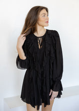 Load image into Gallery viewer, Laura Black Ruffled Romper Dress
