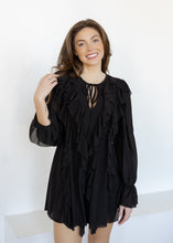 Load image into Gallery viewer, Laura Black Ruffled Romper Dress
