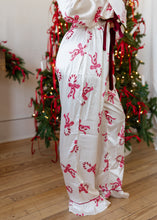 Load image into Gallery viewer, Candy Cane Lane Ruffled &amp; Satin Pajama Set
