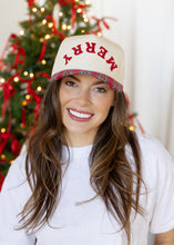 Load image into Gallery viewer, Upside Down Merry &amp; Plaid Trucker Hat
