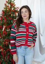 Load image into Gallery viewer, Holiday Color Stripe Sweater Cardigan
