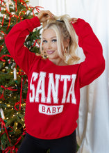 Load image into Gallery viewer, Santa Baby Off Shoulder Red Sweatshirt
