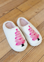 Load image into Gallery viewer, Pink Christmas Tree Slippers
