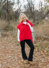 Load image into Gallery viewer, Red Teddy Fleece Oversized Vest
