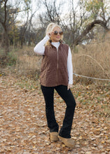 Load image into Gallery viewer, Phoebe Chocolate &amp; Leopard Quilted Vest
