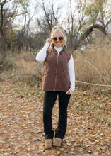 Load image into Gallery viewer, Phoebe Chocolate &amp; Leopard Quilted Vest
