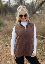 Load image into Gallery viewer, Phoebe Chocolate &amp; Leopard Quilted Vest
