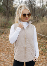 Load image into Gallery viewer, Phoebe Taupe &amp; Leopard Quilted Vest
