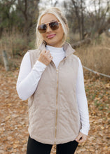Load image into Gallery viewer, Phoebe Taupe &amp; Leopard Quilted Vest
