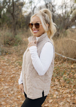 Load image into Gallery viewer, Phoebe Taupe &amp; Leopard Quilted Vest
