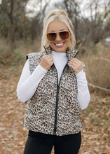 Load image into Gallery viewer, Sophia Leopard Puffer Vest
