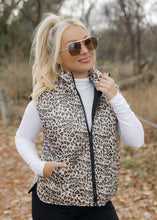 Load image into Gallery viewer, Sophia Leopard Puffer Vest
