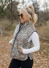 Load image into Gallery viewer, Sophia Leopard Puffer Vest
