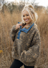 Load image into Gallery viewer, Porter Paisley Sherpa Pullover
