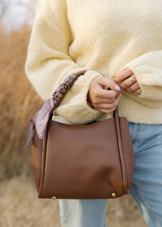 Scarf Handle Satchel Bag